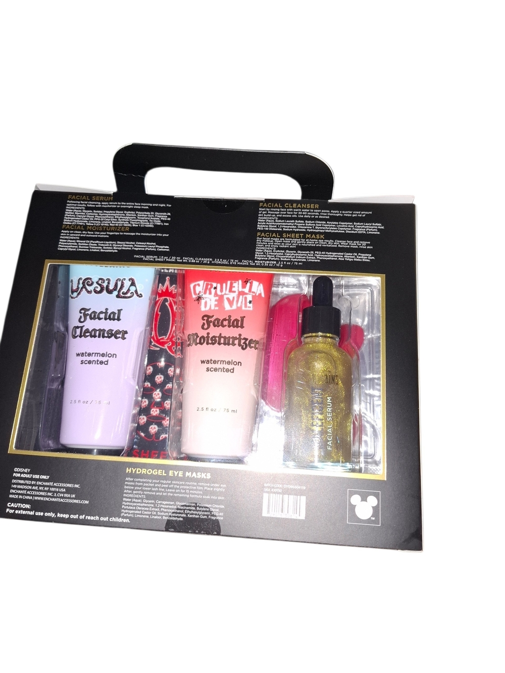 Disney Cruella & Ursula Watermelon Skincare Set in Black, Pink, Purple, Gold